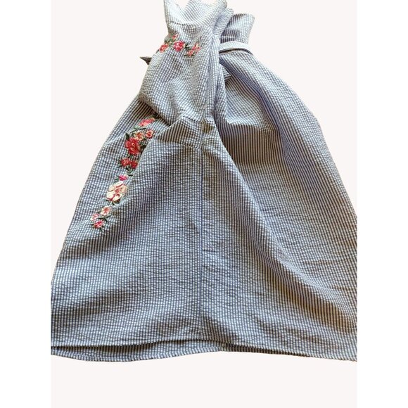 Divided Top 4 Button Up Striped Floral Coastal - Picture 14 of 14